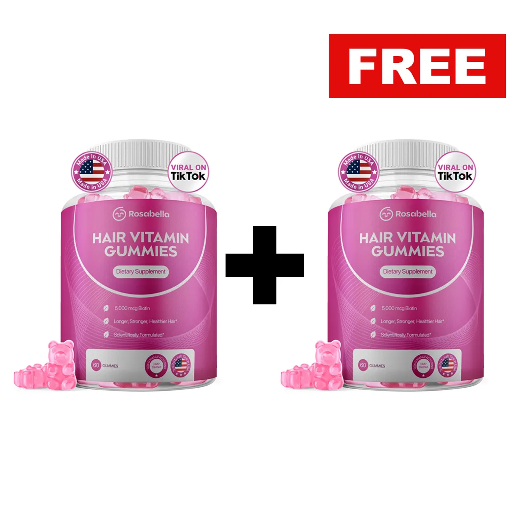 Rosabella Biotin Gummies (5000mg) for Hair, Skin & Nails Growth BOGO Sub - Image 8