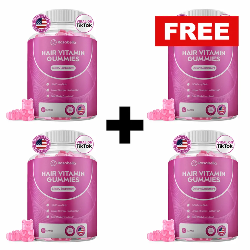 Rosabella Biotin Gummies (5000mg) for Hair, Skin & Nails Growth BOGO Sub - Image 9