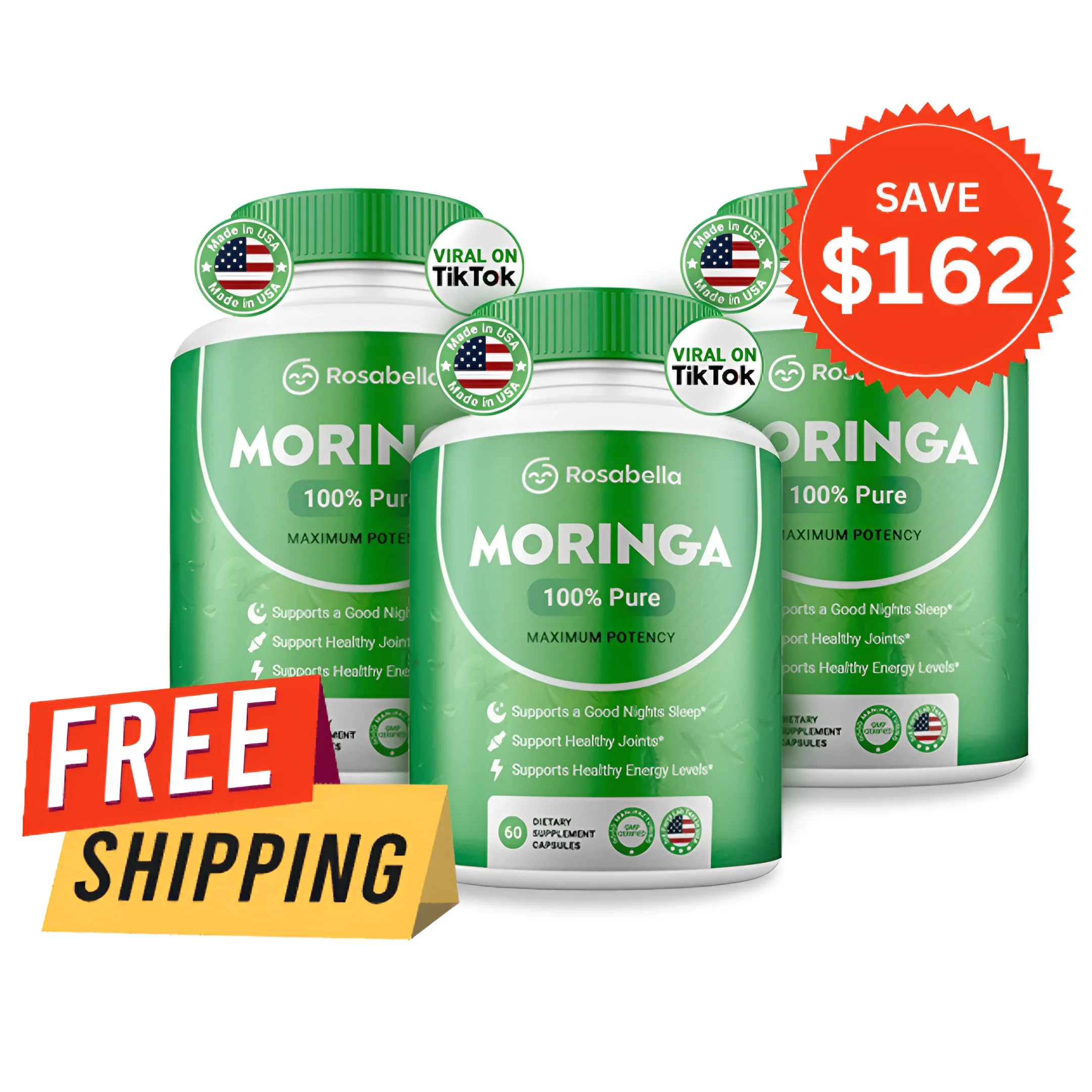 Rosabella Moringa Powder Capsule – 3x Bottle One Time Offer