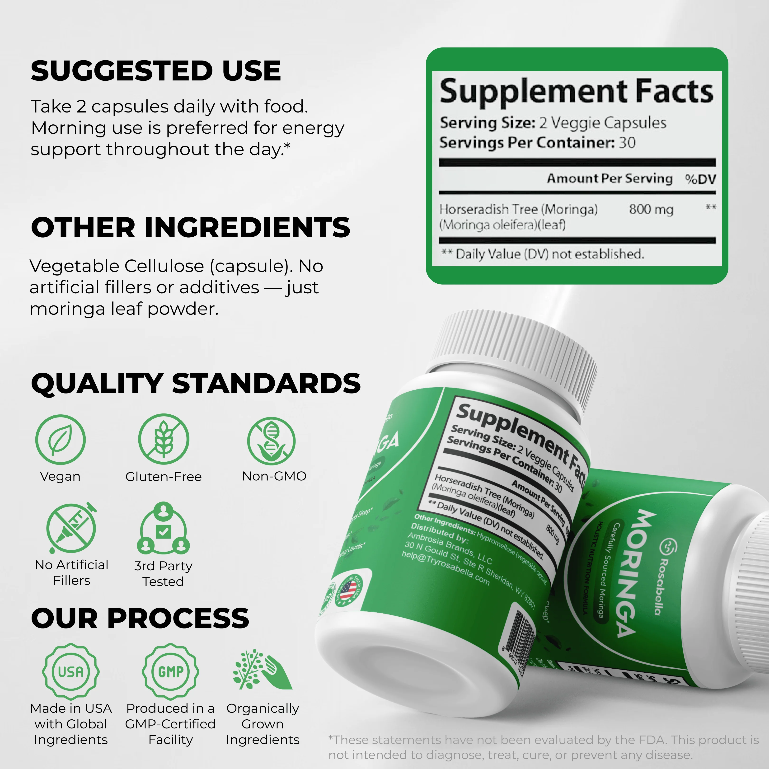 Rosabella Moringa Powder Capsules- - Image 3